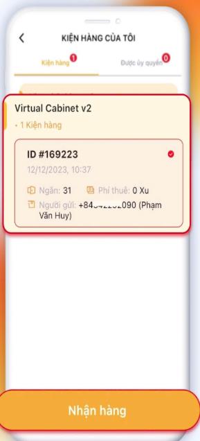 Bước 3: Chọn đơn hàng cần nhận và chọn “Nhận hàng”